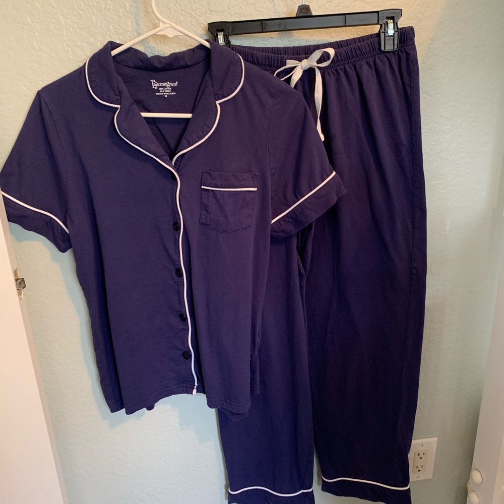 Pajamagram Navy blue pant PJ set Xsmall but runs big